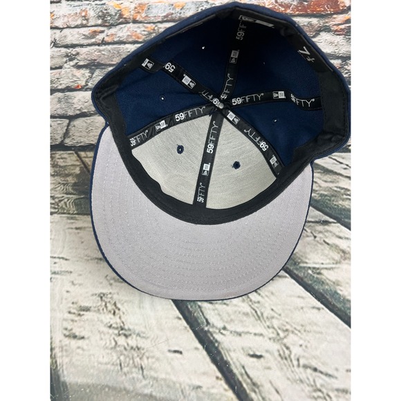 New Era NFL Los Angeles Rams Navy Blue 59FIFTY Fitted Hat Size 7 1/4 - Picture 4 of 5